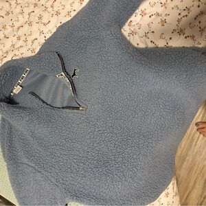 PINK Victoria's Secret Light Blue Sherpa Pullover